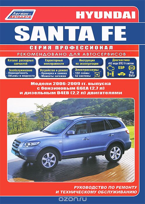 Скачать книгу "Hyundai Santa Fe. Модели 2006-2009 гг. выпуска с бензиновым G6EA (2,7 л) и дизельным D4EB (2,2 л Common Rail) двигателями. Руководство по ремонту и техническому обслуживанию"